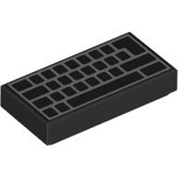Flat Tile 1x2 Number 361 Black