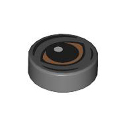 Flat Tile 1x1 Round Number 214 Dark Stone Grey