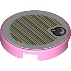 Flat Tile 2x2 Round with Sticker Number 152 Light Purple