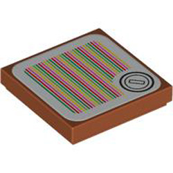 Flat Tile 2x2 with Sticker Number 217 Dark Orange