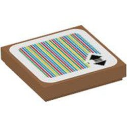 Flat Tile 2x2 with Sticker Number 204 Medium Nougat