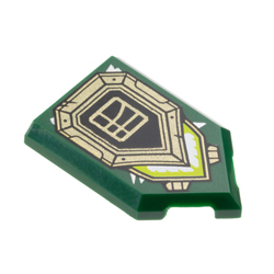 Flat Tile 2x3 with Angle Number 132 Earth Green