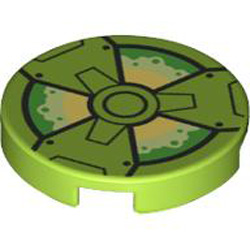 Flat Tile 2x2 Round Number 1257 Bright Yellowish Green