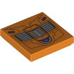 Flat Tile 2X2 Number 671 Bright Orange