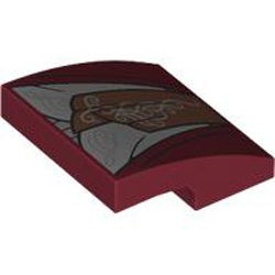 Plate with Bow 2x2x2/3 Number 73 Dark Red
