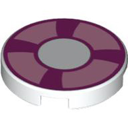 Flat Tile 2x2 Round Number 9 White