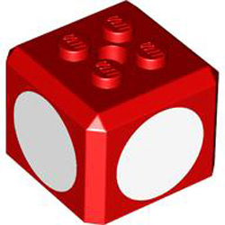Design Plate 2x2 Number 3 Bright Red