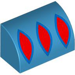 Brick 1x2 Outside Half Bow Number 23 Dark Azur