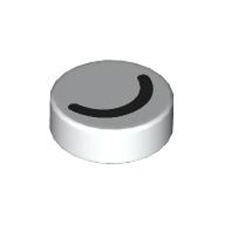 Flat Tile 1x1 Round Number 227 White