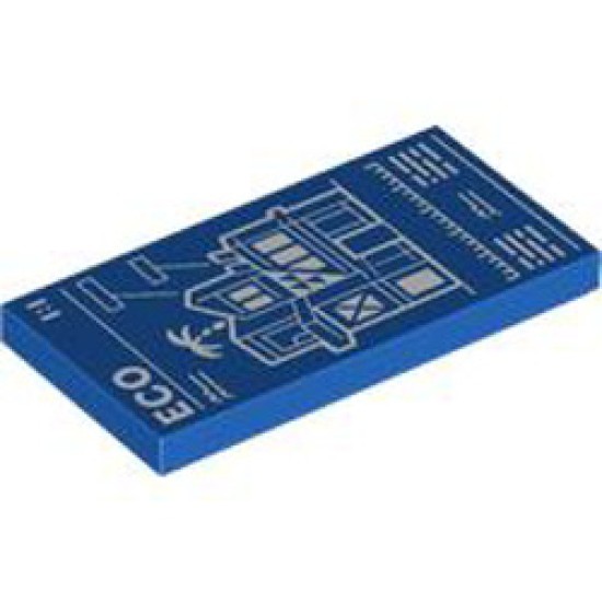 Flat Tile 2x4 Number 311 Bright Blue