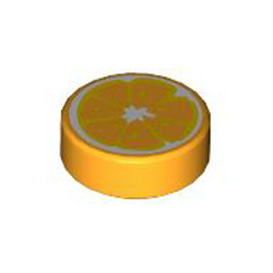 Flat Tile 1x1 Round Number 259 Flame Yellowish Orange