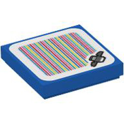 Flat Tile 2x2 with Sticker Number 158 Bright Blue