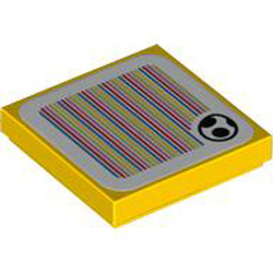 Flat Tile 2x2 with Sticker Number 159 Bright Yellow