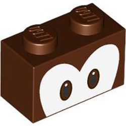 Brick 1x2 Number 108 Reddish Brown