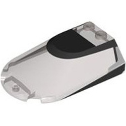 Windscreen 4 x 6 x 1.3 Curved with Black areas Transparent Brown