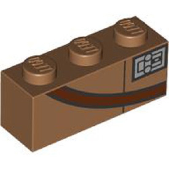 Brick 1x3 Number 71 Medium Nougat