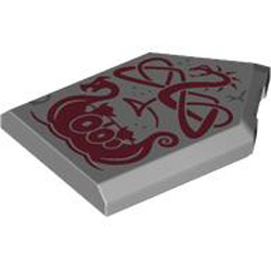 Flat Tile 2x3 with Angle Number 142 Medium Stone Grey