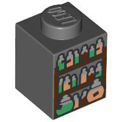 Brick 1x1 Number 37 Dark Stone Grey