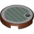 Flat Tile 2x2 Round with Sticker Number 163 Reddish Brown