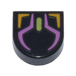 Flat Tile 1x1 1/2 Circle RGB Gaming Mouse Design Black