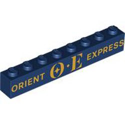 Brick 1x8 Number 8 Earth Blue