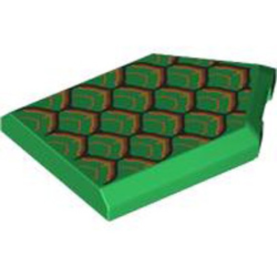 Flat Tile 2x3 with Angle Number 9 Dark Green