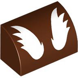 Brick 1x2 Outside Half Bow Number 40 Reddish Brown