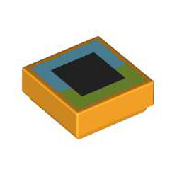 Flat Tile 1x1 Number 305 Flame Yellowish Orange