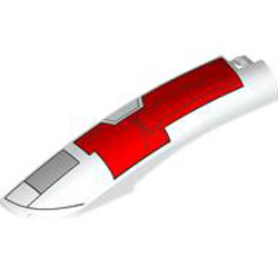 Left Shell 2x10x2 Outside Bow with Cut with Red Hull White