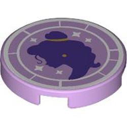 Flat Tile 2x2 Round Number 1293 Lavender