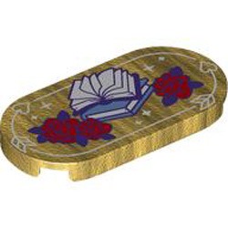 Tile 2x4 Circle Number 39 Warm Gold