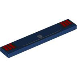 Flat Tile 1x6 Number 44 Earth Blue