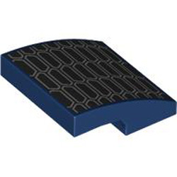 Plate with Bow 2x2x2/3 Number 87 Earth Blue