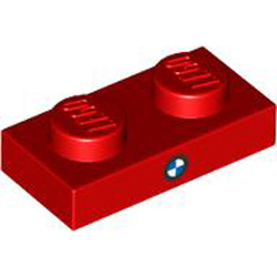Plate 1x2 Number 6 Bright Red