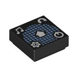 Flat Tile 1x1 Number 322 Black