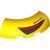 1/4 Arch Brick 3x3 with Cutout Number 4 Bright Yellow
