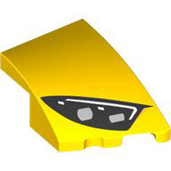 Brick 2x3 Outside Bow Right Number 8 Bright Yellow