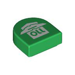 Flat Tile 1x1, 1/2 Circle Number 51 Dark Green