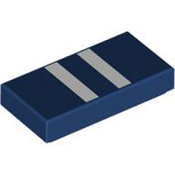 Flat Tile 1x2 Number 406 Earth Blue