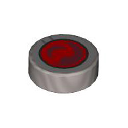 Flat Tile 1x1 Round Number 303 Silver Metallic