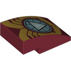 Brick with Half Bow 2x3 with Cut Number 20 Dark Red