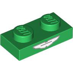 Plate 1x2 Number 7 Dark Green