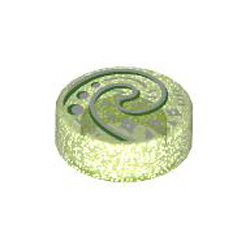 Flat Tile 1x1 Round Number 312 Transparent Green with Opalescence