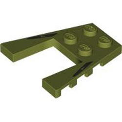 Plate 4x4 with Angle Number 1 Olive Green