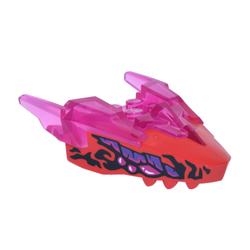 Creature Head with Horns with Red Face Transparent Medium Reddish Violet