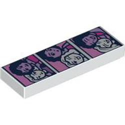 Flat Tile 1x3 Number 57 White