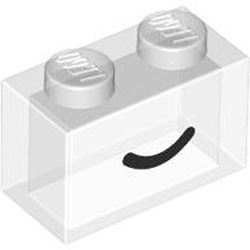 Brick 1x2 without Pin Number 5 Transparent