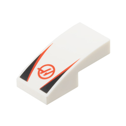 Plate with Bow 1x2x2/3 with HAAS logo White