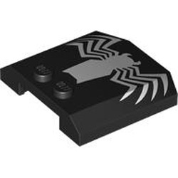 Plate 4x4x2/3 with White Venom Symbol Black