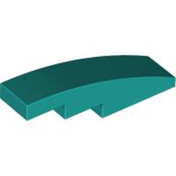 Brick with Bow Curve Slope 1x4 Bright Bluish Green